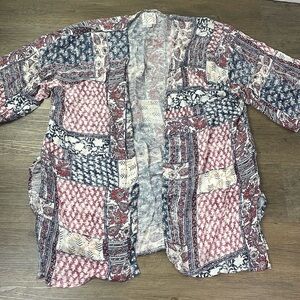 Billabong Women’s The Smith Top, Red, Pink, Blue, Cream, Cover up, Wrap Top, sm